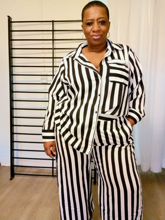 Anita Stripped Oversize Blouse  By REBDOLLS